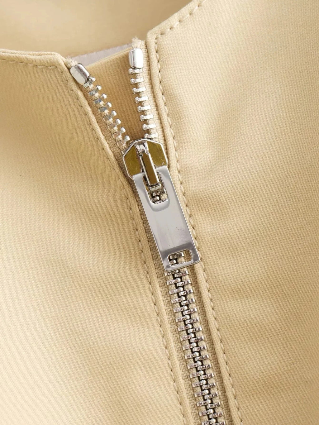 Foridol Padded Beige Waistcoat Folds Winter Sleeveless Vest Coat Turtleneck Pockets Zipper Autumn Thick Warm Parka Jacket