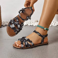 Sandals for Women in Spring  New Roman Fashion Flat Bottomed Anti Slip One Foot Beach Sandals