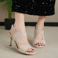 2026 Summer Fashion Buckle Pointed Toe Women's High Heel Sandals Anti-Slip Elegant Dress Fish Mouth Shoes Large Size Femininas