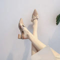 Wearing Summer Fashion Back Air Sandals 2026 New Thick Heel High Heel Pointed Half Slippers