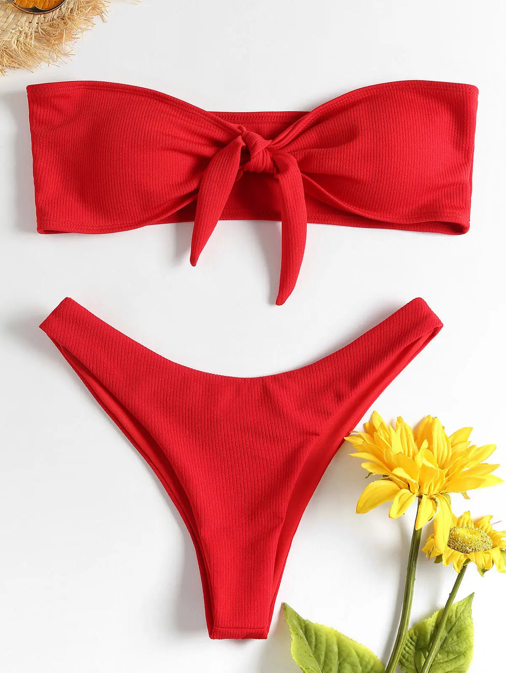 New Bikini Bottoms Women's Swimsuit Low Waisted Bottom Solid Red Swimwear Thong Beachwear Brazilian Bathing Suit Summer