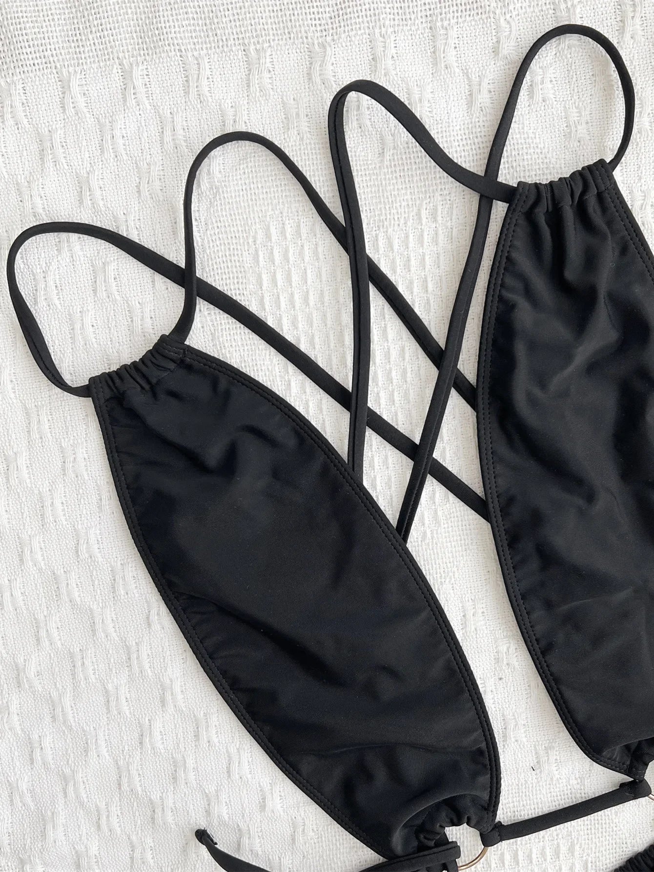 DEKA Women's New Thong One-piece Swimsuit Sexy Tight Backless Lace-up Swimsuit Brazilian Beach Swimsuit Extreme Micro Bikini