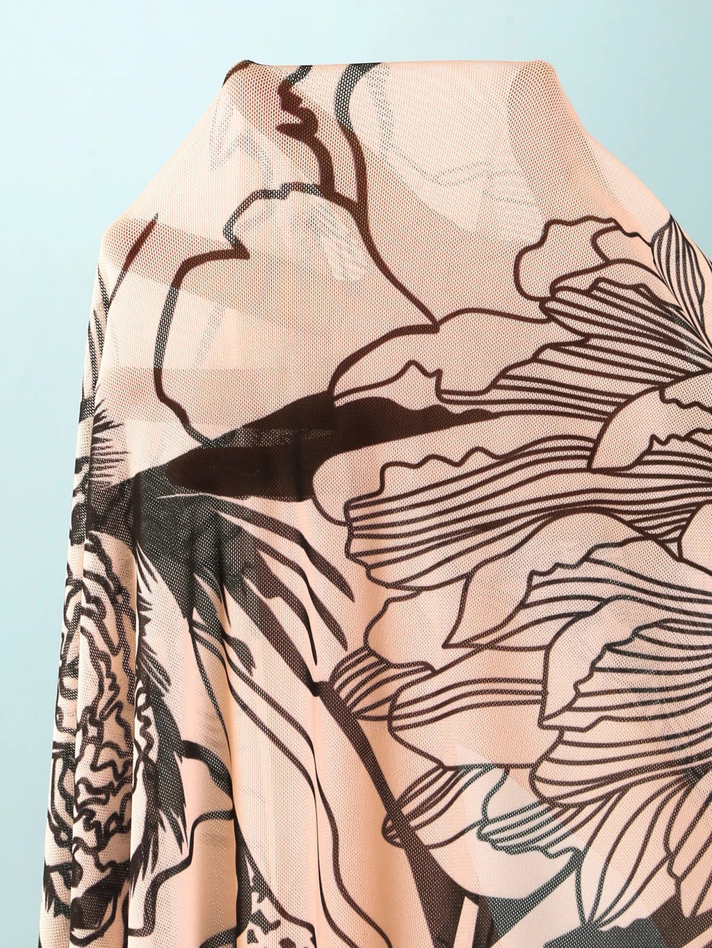 2026 Printed Mesh Swimsuit One Piece & Beach Dress Long Sleeves Swimwear Women Bathing Swimming Swim Suit Padded Beachwear