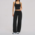 2 Piece Yoga Clothes Women Tracksuit Athletic Wear Pilates Fitness Suit Gym Workout Sets Push Up Sports Vest Wide Leg Pant Suit