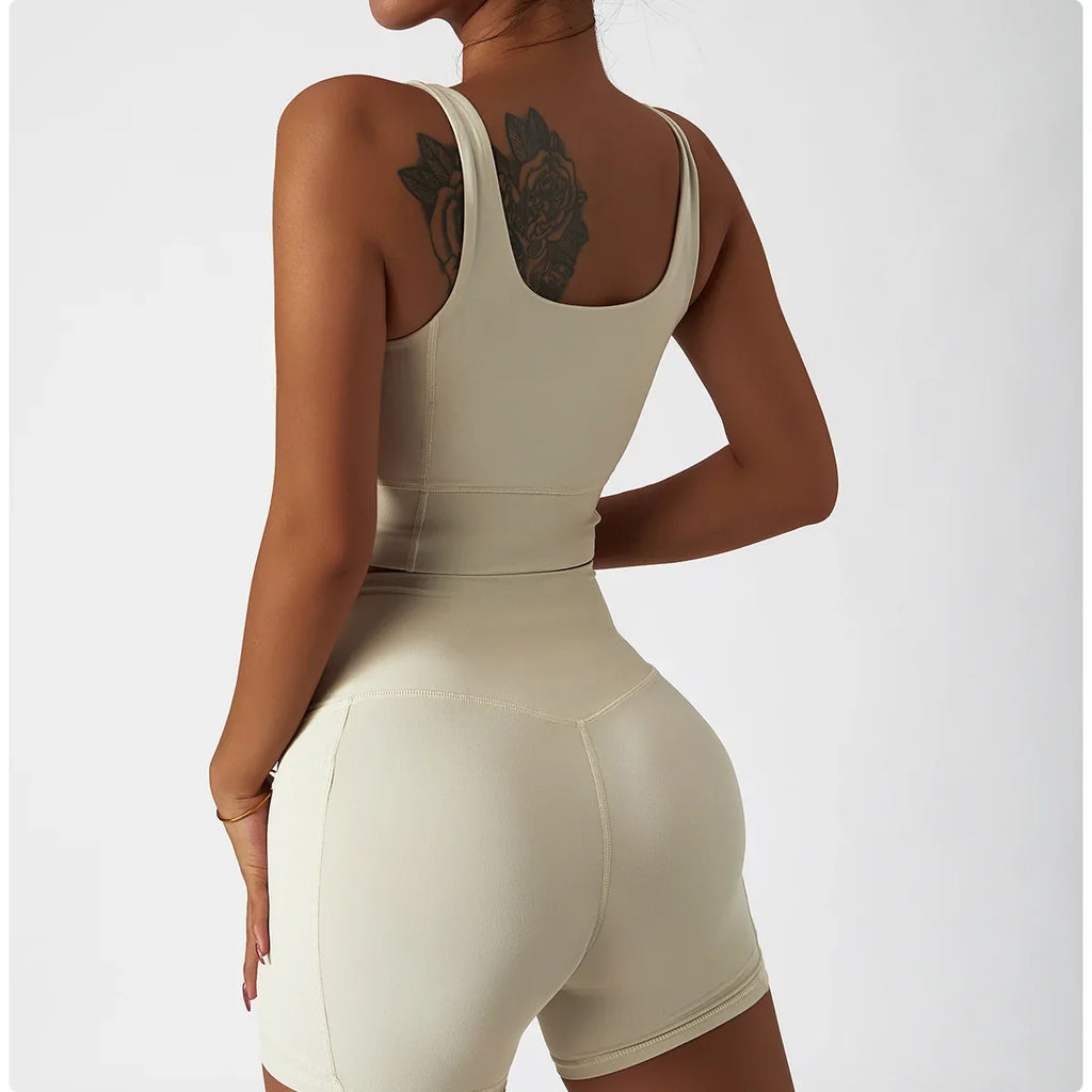 Comfort SkinFriendly Sports Bra With Chest Pad Tank Top Women Gym Fitness Running Yoga Bra Stretch Pull Up Vest Underwear Women