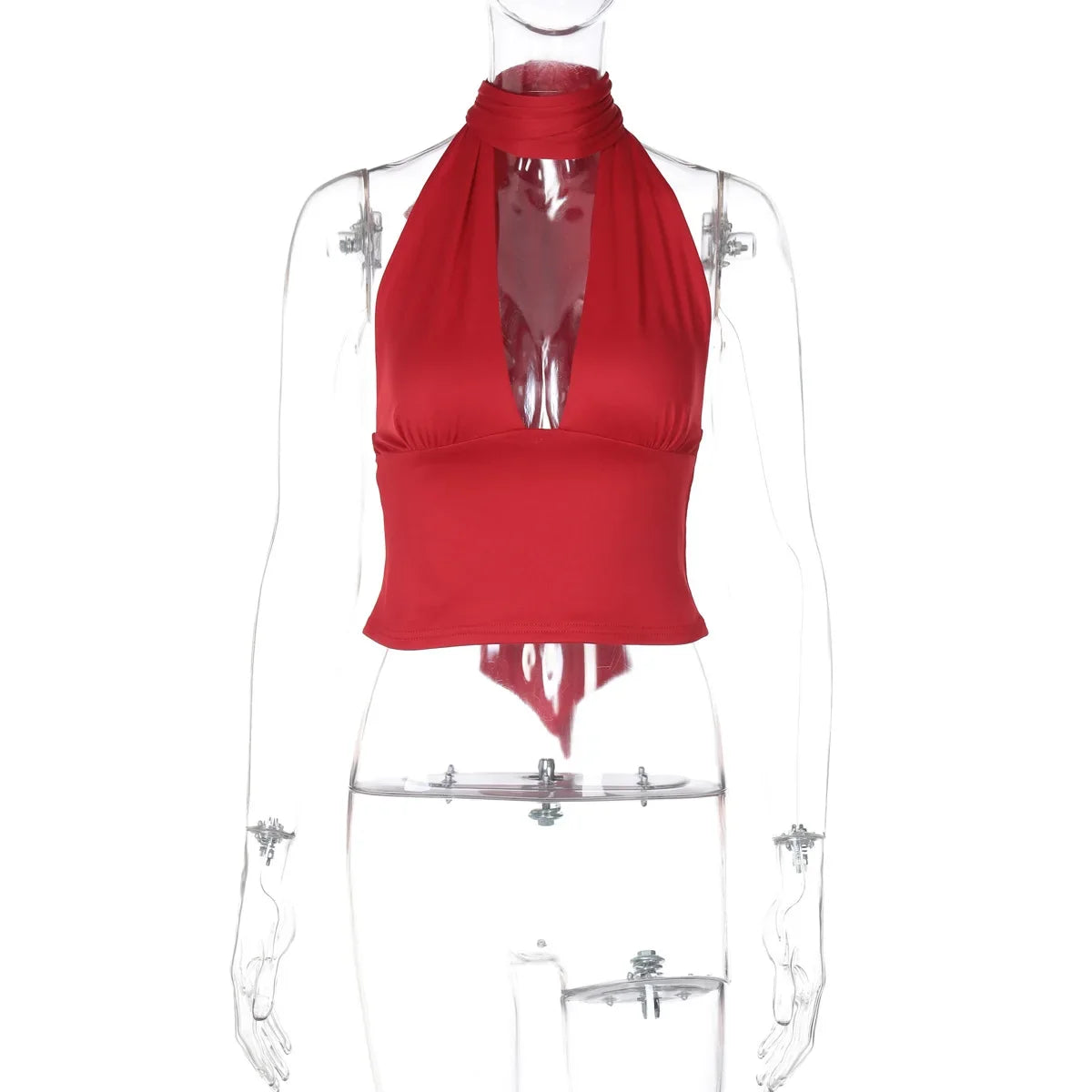 FDYOUI Women's Halter Neck Bandage Crop Tops 2026 Summer Sexy Off Shoulder Backless Corset Ladies Sleeveless T-shirt High Street