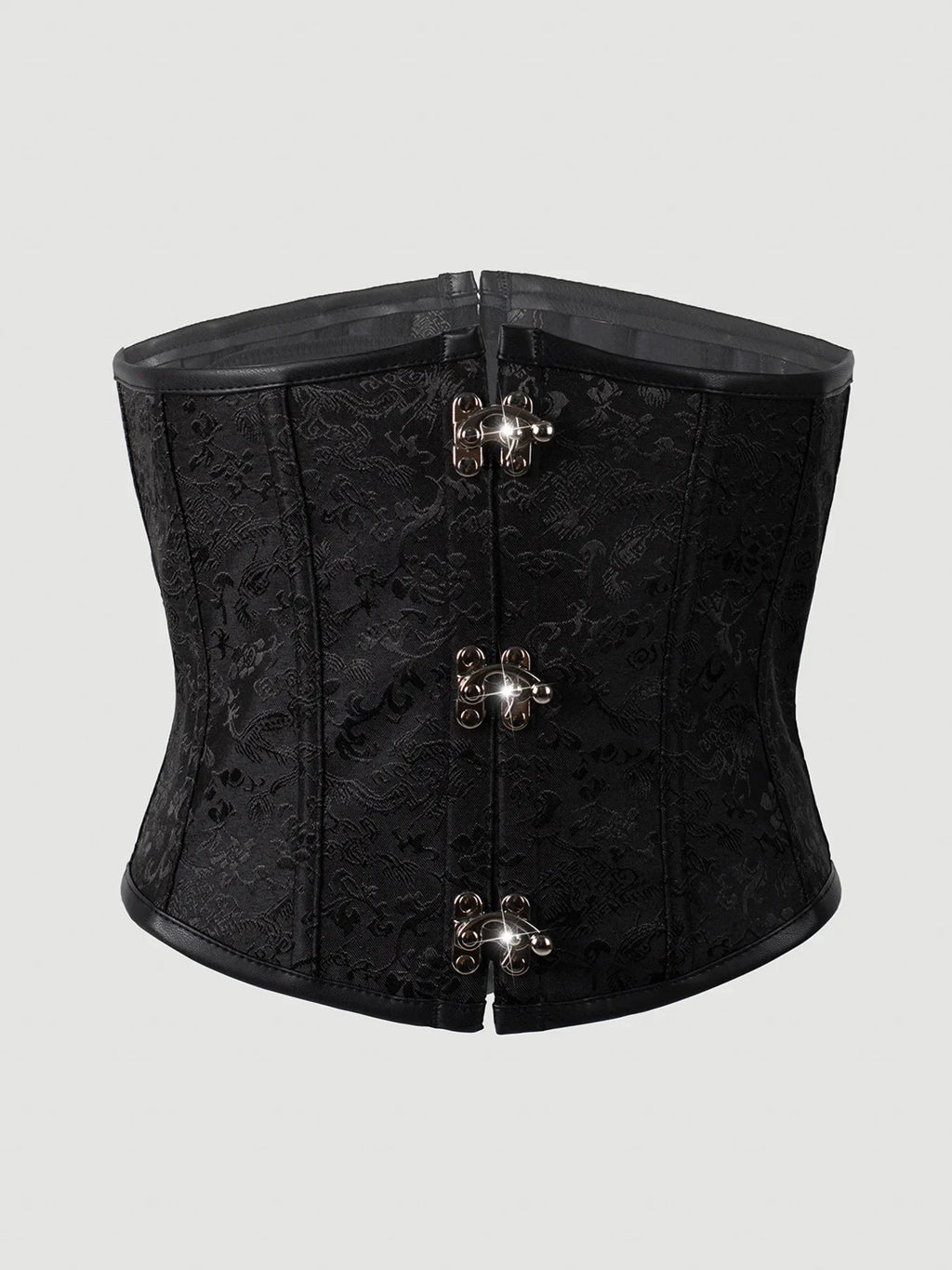 Sexy Leather Tight Corset Jacquard Waist Cincher Bust Support Shapewear New Lace-up Court Casaul Elegant Style Corset B8RO