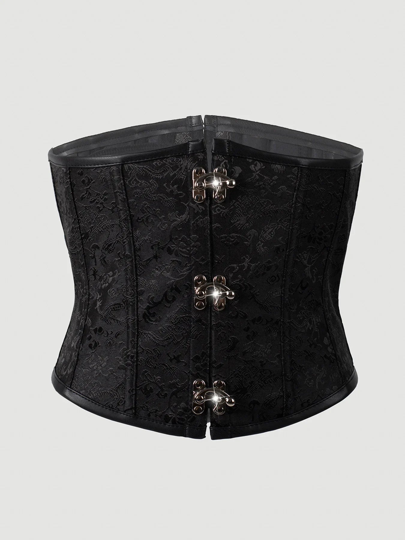 Sexy Leather Tight Corset Jacquard Waist Cincher Bust Support Shapewear New Lace-up Court Casaul Elegant Style Corset B8RO