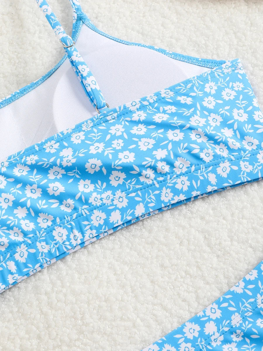 2025 Strappy Bikini High Waist Swimsuit Women Sexy Printed Swimwear Female Bathers Swimming Bathing Swimming Swim Suit Beachwear