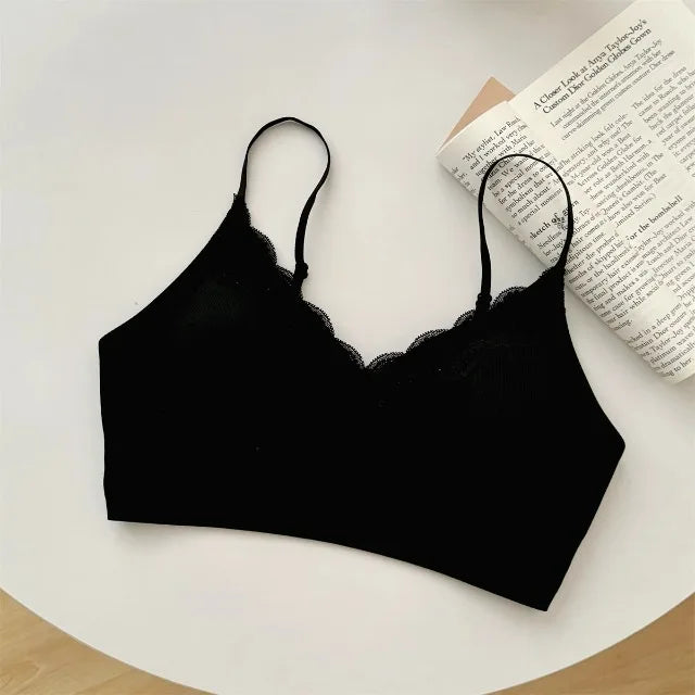 Comic Chest Bra No Underwire European Thin Straps Summer Women Lace Gathering Push Up Seamless Bras Japanese Style Natural Look
