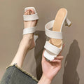 Summer Outdoor Wear Thick Heel  2026   Line Open Toe Fashion High Heel  Sandals