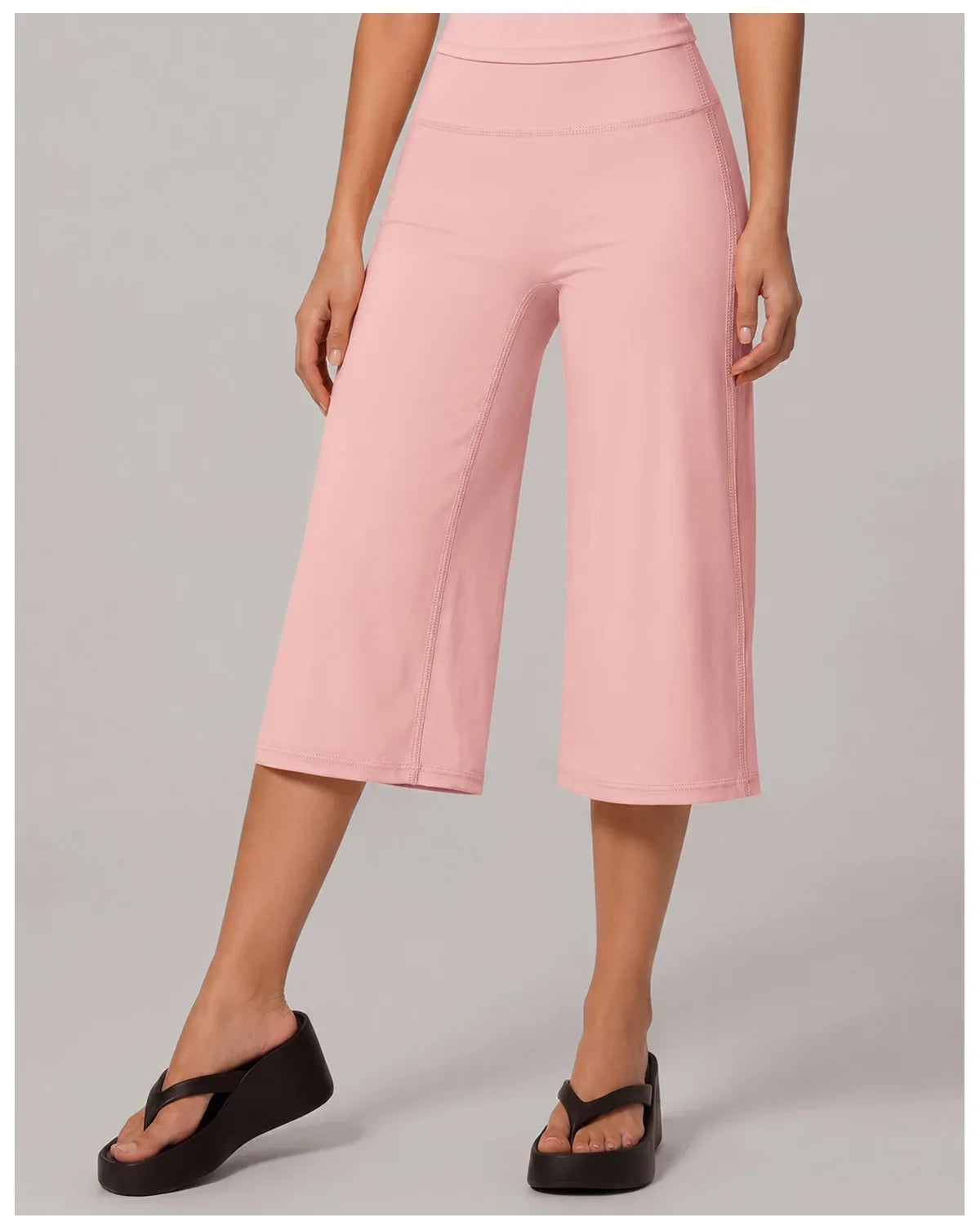 Summer New Yoga Mid Pants for Women Quick Drying Solid High Waist Loose Fit Yoga Trousers Gym Running Fitness Exercise Leggings