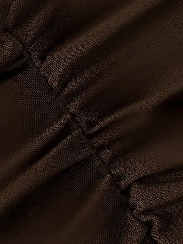 Brown Shaping Fishbone Tube Top Women's Vest Sexy High Waist Slim Fit Fashion Non-Slip Strip Zipper Bustier Bra Solid Color 2C92