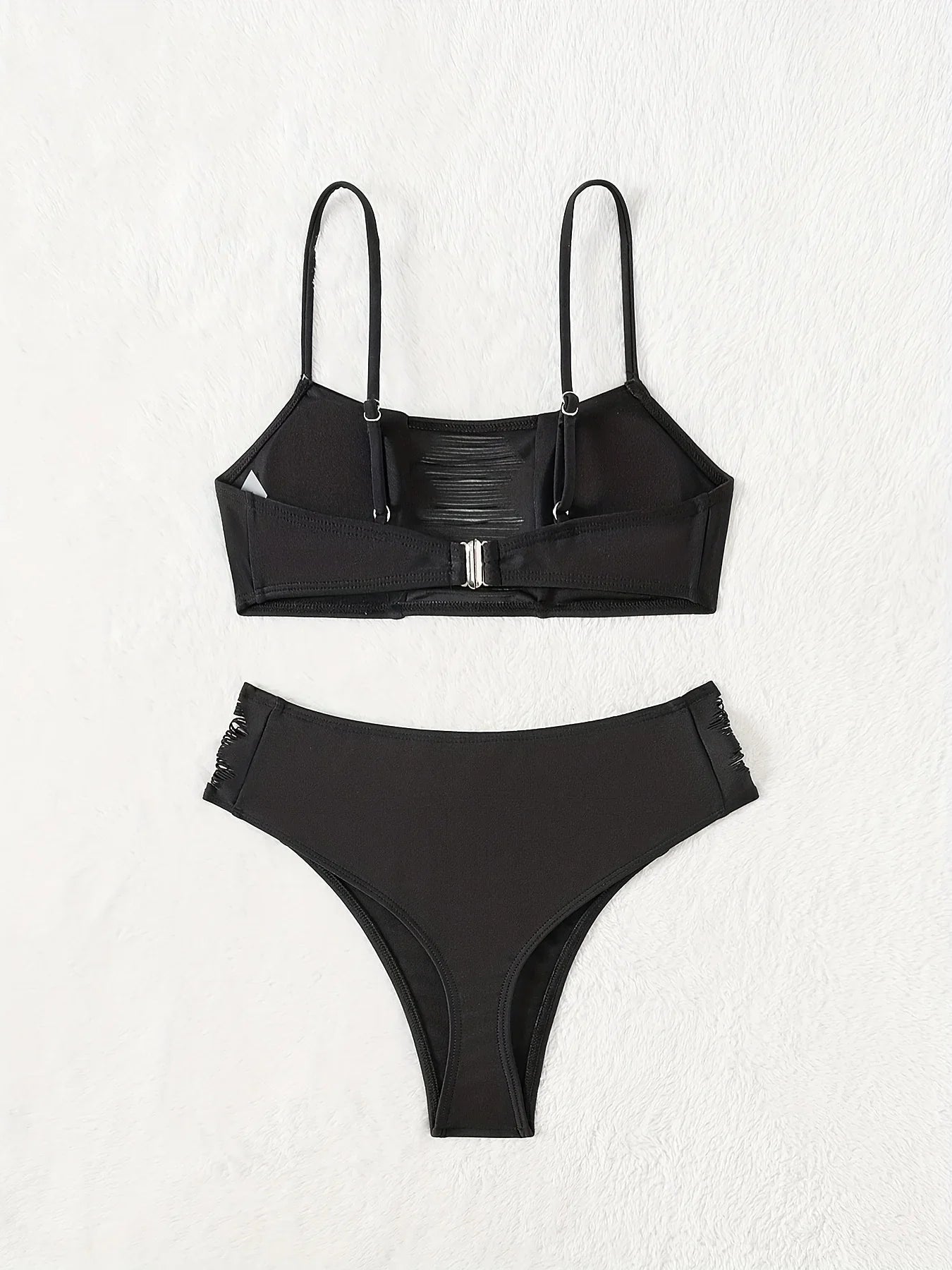 ZTVitality Black Sexy Push Up Bikini Set 2025 New Arrival Padded Mid Waist Hollow Out Swimsuit Women's Swimwear Summer Beachwear