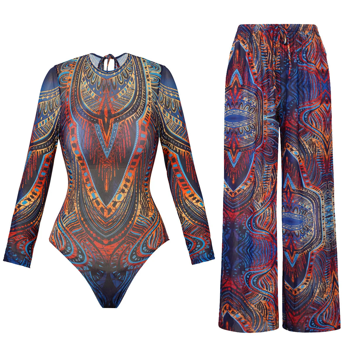 2026 Glamorous Multicolor Swimwear with Unique Pattern High-Cut Legs Perfect for Beach Wear Pool Parties Summer Getaway Vacation