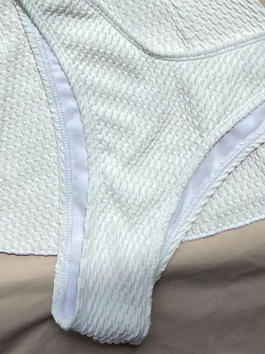 With Skirt Wrinkled Bra Cup Bikini Female Swimsuit Women Swimwear Three-pieces Bikini Set Push Up Bathing Suit Swim Beachwear