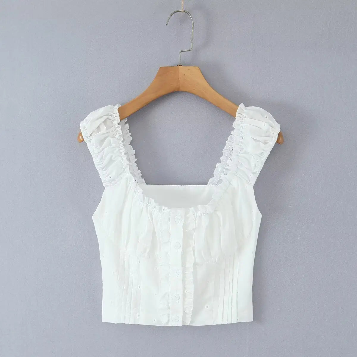 Foridol Hollow Out Cotton Women's 2 Pieces Set White Summer Pants Set Embroidery Top Pants Suit Matching Set Beach Casual Pants