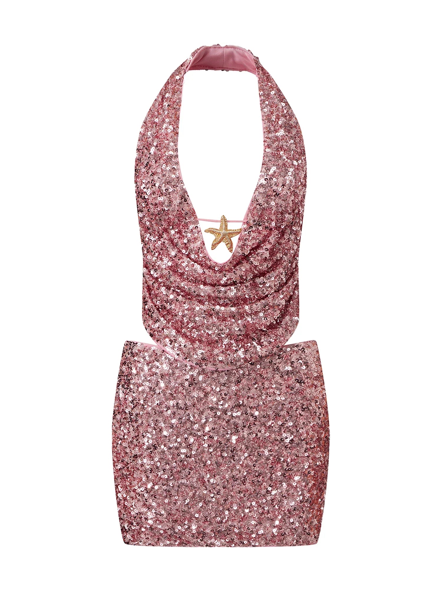 Summer Women Party Evening Sequins Outfits Backless Halter Low Cut Vest and Pencil Skirt Sets Y2K Aesthetic Clothes