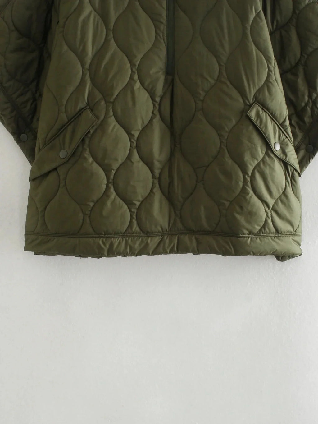 Quilted Argyle Coat Cape Rainproof Jacket Women Winter Jacket Army Green Casual Padded Loose Parkas Oversize Turtleneck Coat