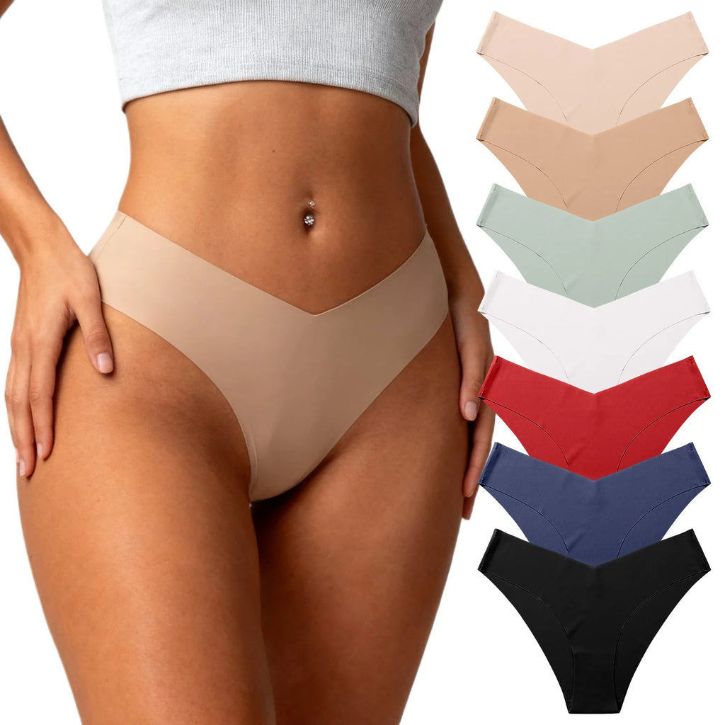 7PCS/Set Women High Waist Seamless Underwear Breathable Comfort Briefs S-2XL