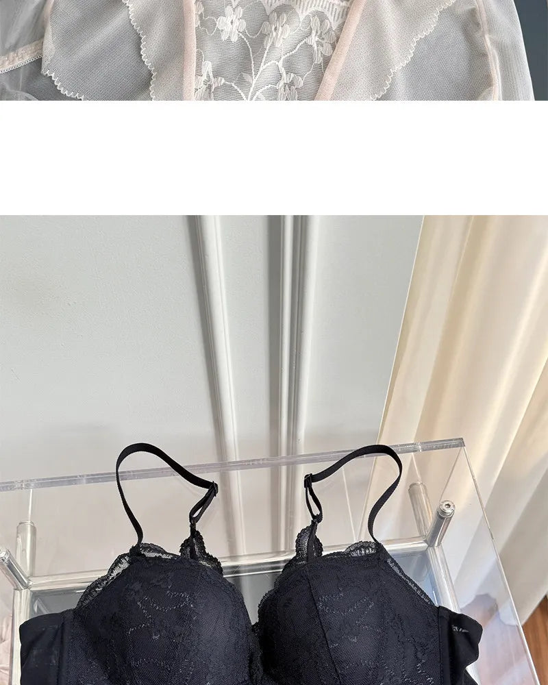 Summer Hot Sale! Front Closure Compression Bra for Small Bust - Sexy Lace Back Push Up Bralette, Lightweight Invisible Comfort