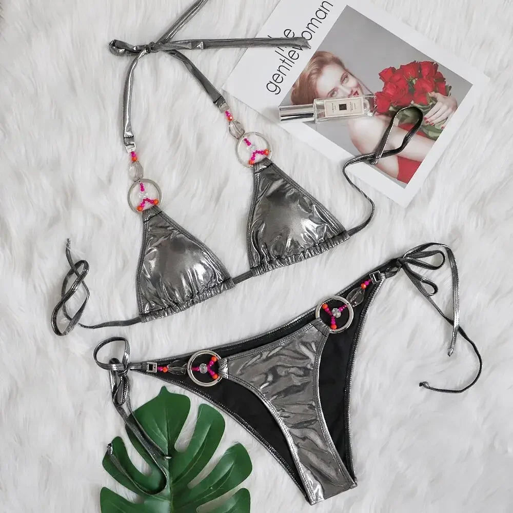 Bikini 2026 Sexy Hand Woven Crystal Diamond Swimwear Swimsuit Women Bikinis Set Bathing Suit Beach Bikini Female Banadores Mujer