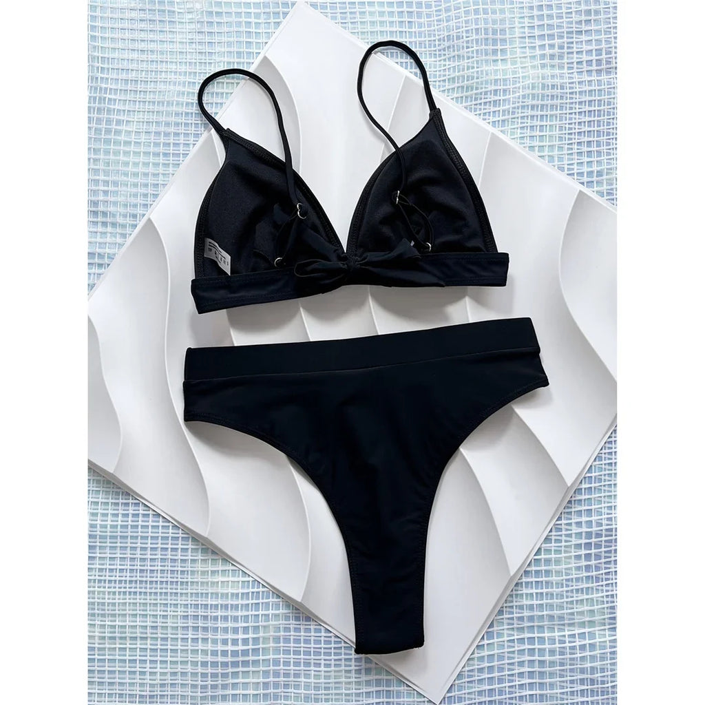 Sexy Brazilian High Cut High Waist Bikini Women Swimwear Two-Pieces Bikini Set Female Swimsuit Bather Bathing Suit Swim V5497