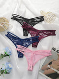 4-piece Hot Selling New Transparent Multi-color Lace Sexy Underwear For Women's Trackless Invisible Thong Underwear C864