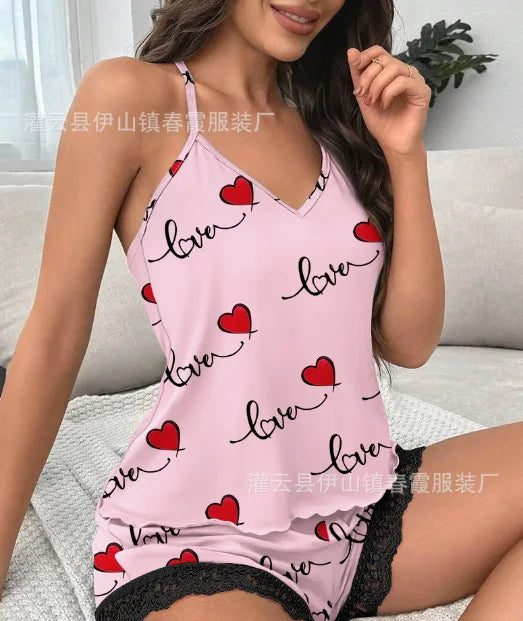 Casual milk silk sexy pajamas underwear shorts home clothes set