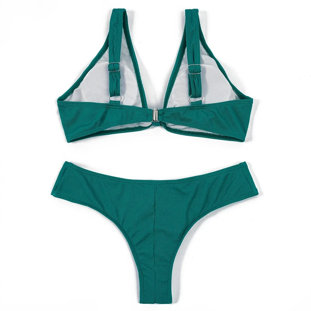 ZTVitality Solid Knotted Sexy Women Swimsuit 2025 New Arrival Bikini Push Up Padded Bra Beach Swimwear Female Brazilian Biquini