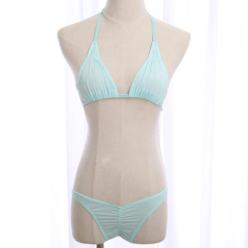 DEKA Mini Transparent Bikini Set fo Women Extreme Tiny Triangle Micro Swimwear Beachwear Bathingsuit Underwear Lingerie Swimsuit