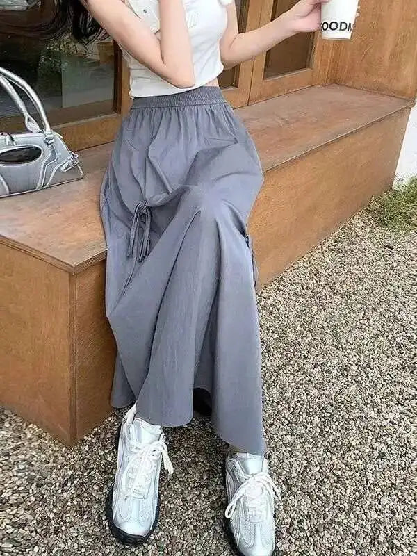 Versatile Knot Spring Summer F Skirt Ele Design Elastic Waist Skirt Sweet Aosphere Skirts For Ladies Fashion Women Skirts HSSZ
