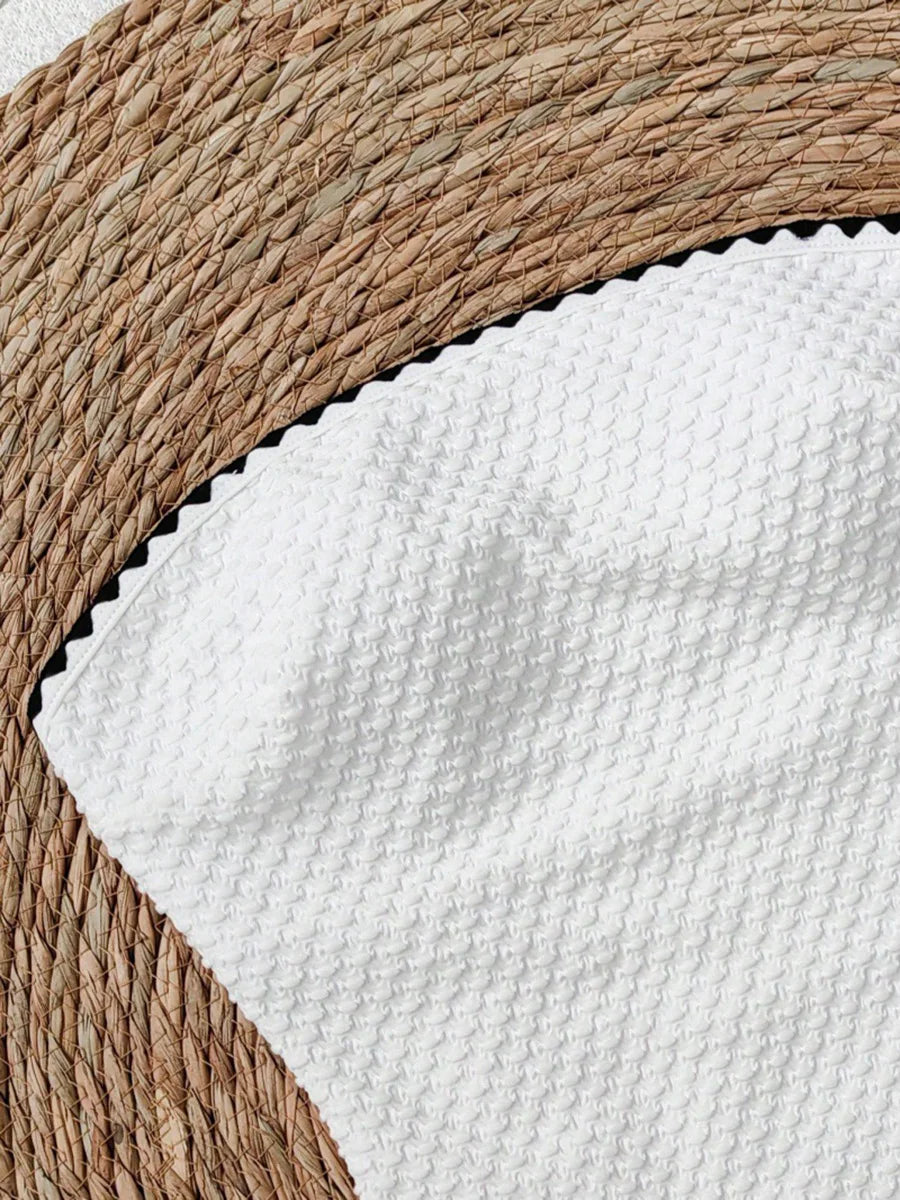 S - XXL  Splicing Wrinkled Bandeau One Piece Swimsuit Women Swimwear Female Slim Monokini High Cut Bathing Suit Swim Beachwear