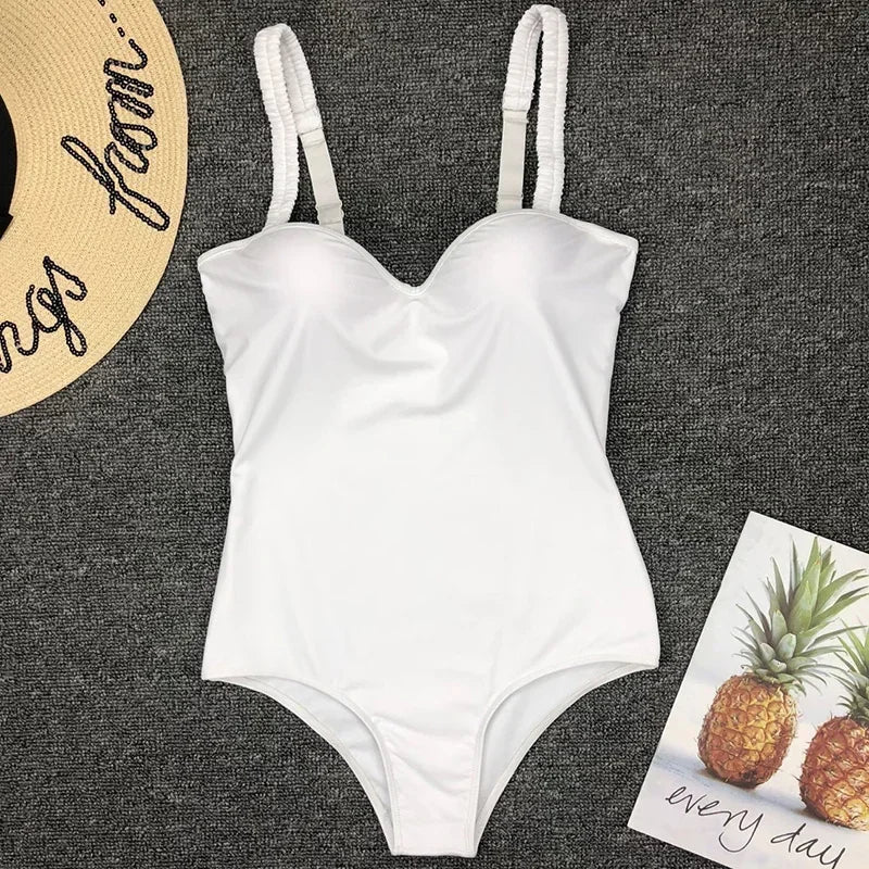 Sexy Underwired Bra Cup One Piece Swimsuit Women Swimwear Female Monokini Push Up Bather Bathing Suit Swim Wear Sexy Bodysuit