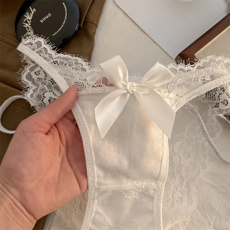 Girls Sexy G String Lace Panties Women Rhinestones Underwear Briefs Hollow Out Thong Transparent Lingerie Intimates