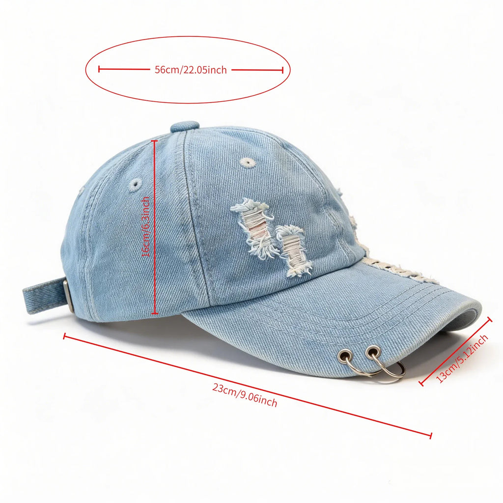 Men Women Denim Baseball Cap Stylish Solid Color Adjustable Hats for Travel Daily Wear Summer Sun Hats