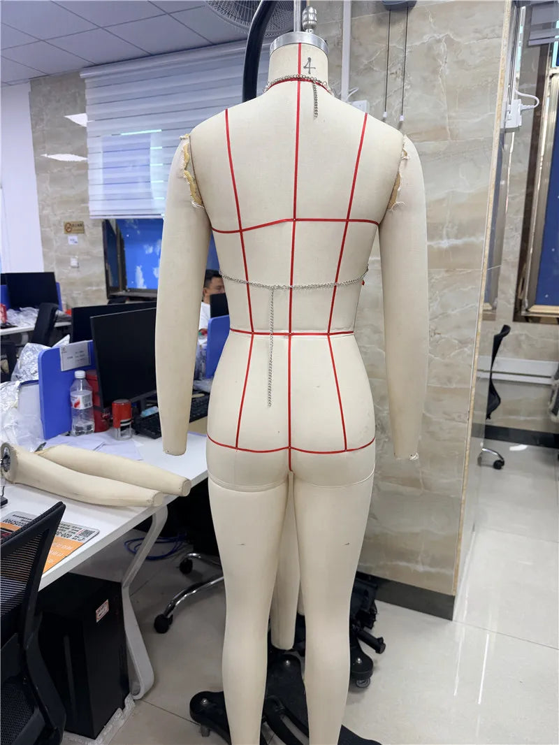 Sexy Women Metal Gem Chain Neck Hanging Backless Vest Bra Hot Girl Tassel Vest Women's Tight Fit Short Top Party Clubwear