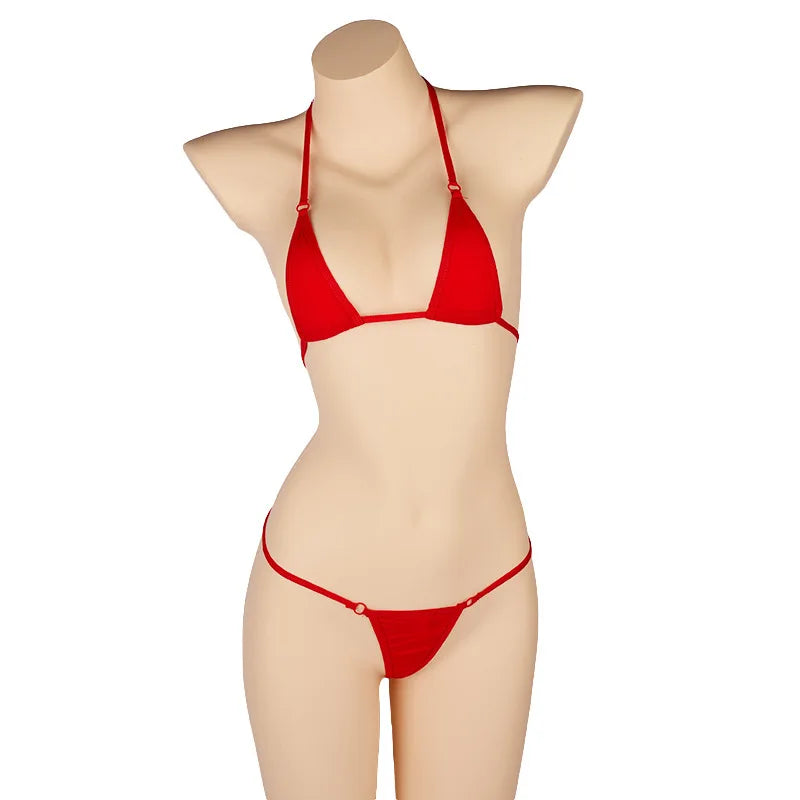 DEKA  Women Solid Transparent Micro Bikini Set Bandage Thong Underwear G-String Bra Mini Swimsuit Brazilian Swimwear Sleepwear