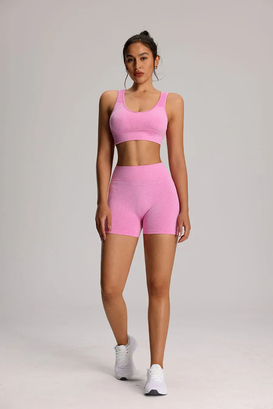 2pcs/set Yoga Sport Bra Shorts Set Sportswear Woman Gym High Waist Seamless Workout Shorts Leggings Activewear Women's Tracksuit