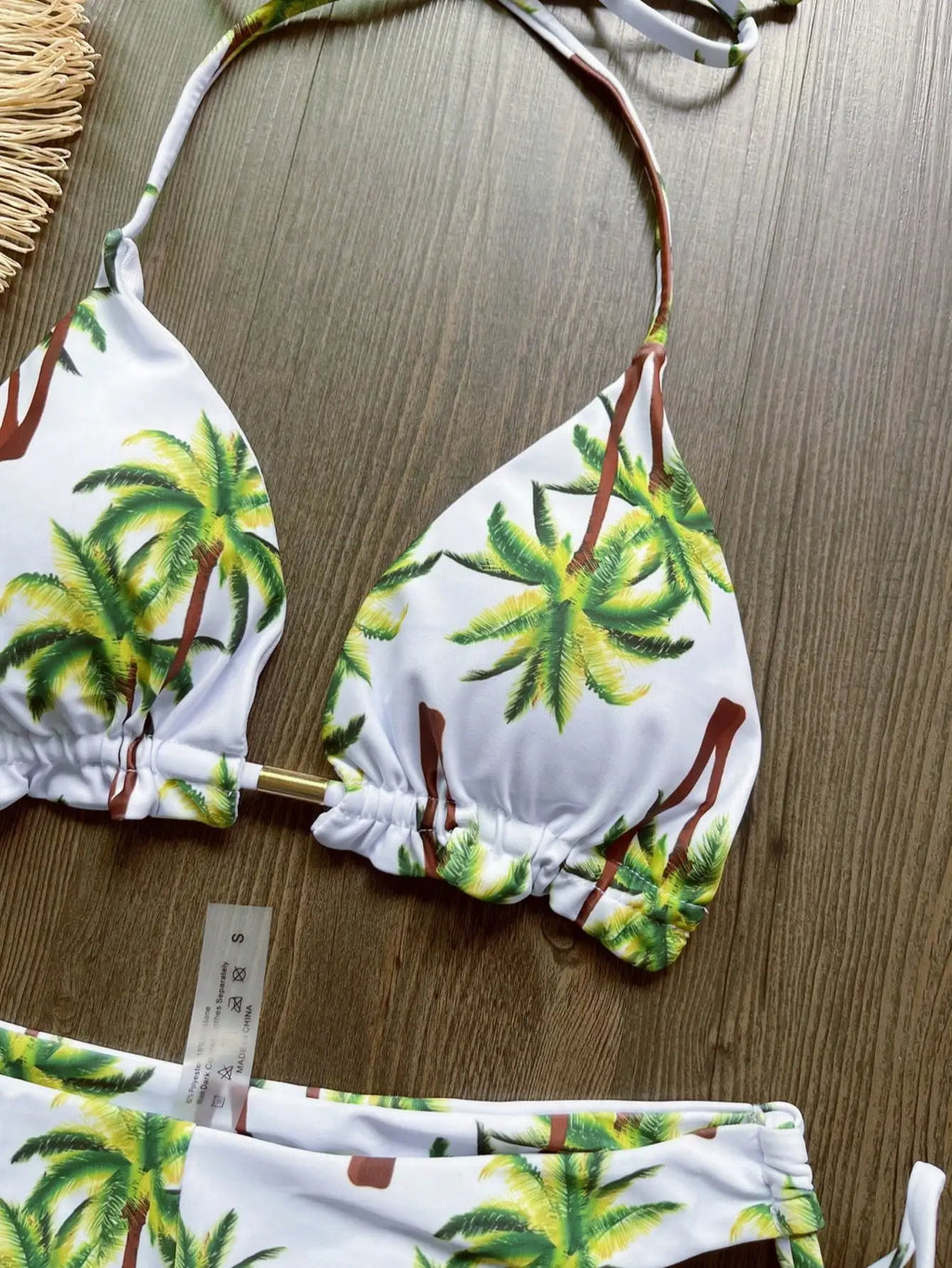 2026 New Women's Swimsuit Neck Hanging Bikini Set Split Beach Swimsuit 2-piece Set with Tassel Decoration