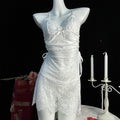 Women Lingerie Lace Underwear Transparent Erotic Costumes Red Split Sexy Dress For Sex Lady Sleepwear Plus Size Nightdress