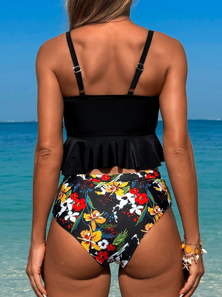 Printed Strappy Bikinis 2026 Ruffle Swimsuit Women Sexy Swimwear Female Bathers Swimming Bathing Swimming Swim Suit Beachwear