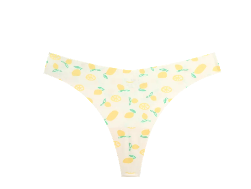 5Pcs Women Ultra-thin Seamless G-string Seamless Print Thongs Sexy Panties Ladies Soft Cute Thongs Female S-XL T-Back Panties
