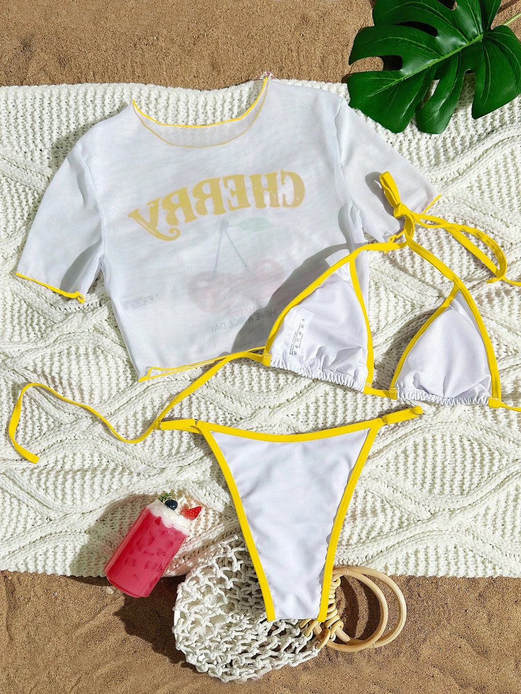 3 Pieces Brazilian Thong Bikinis 2026 Women Trikini Swimwear Female Halter Triangle Swimsuit & Tops Bathing Swimming Swim Suit