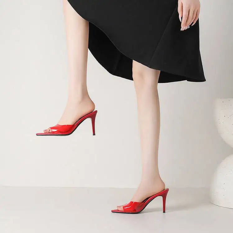 Spring and Summer New Style Fashion High Heels Women's Slippers Pointed Tip Concise Sexy Party Women's Shoes High 8cm Size 35-43