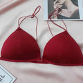 MOYISU Desire Sexy Girl Underwear Front Buckle Thin Shoulder Triangle Cup Thin Back Without Underwire Sexy Simple Bra Small Bra