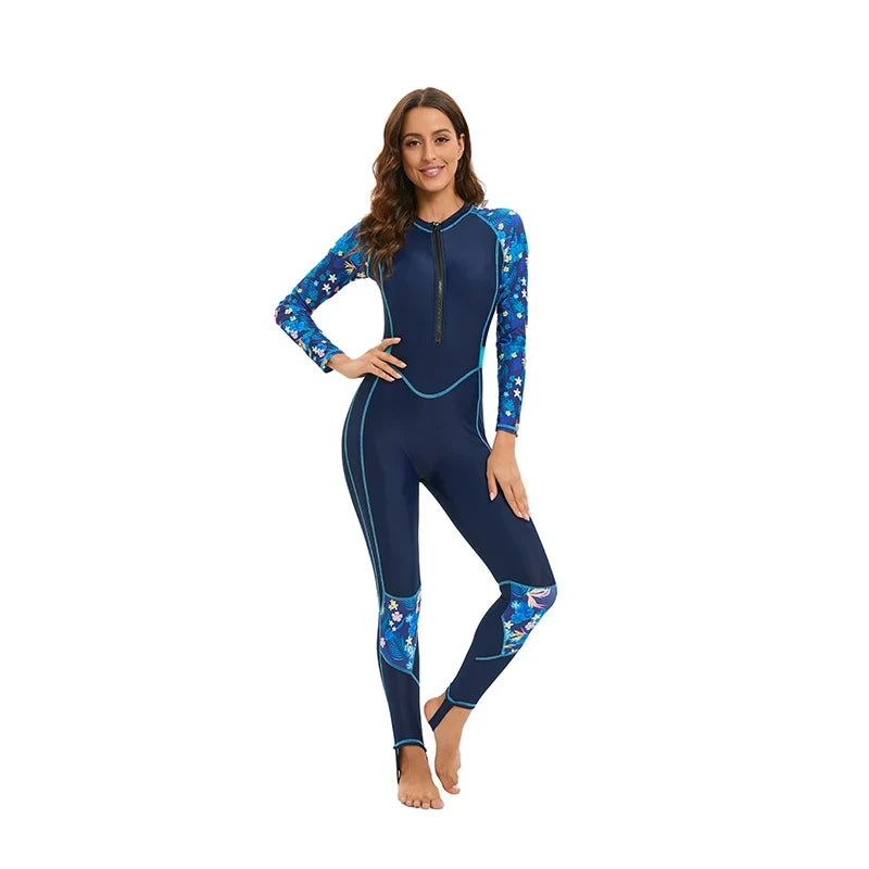 2024 Sport Long Sleeve Rash Guard One Piece Swimwear Women Swimsuit Beachwear Summer Monokini Surfing Suit Femme Bodysuit