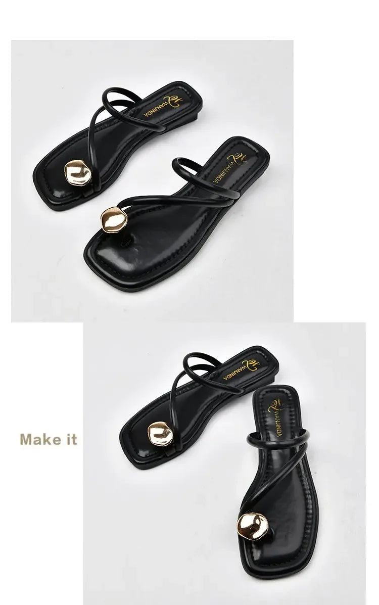 Beach Flip Flop Clip Toe Women Flats Slippers Shoes Outdoor Casual Ladies Low Heel Slides