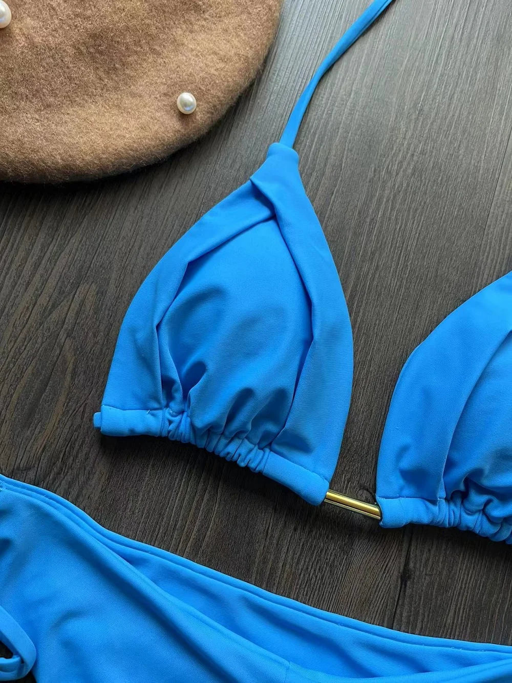 New Solid Color Bikini Set 2026 Women's Swimsuit Hanging Neck Rope Split Swimsuit 2-piece Set Summer Beachwear