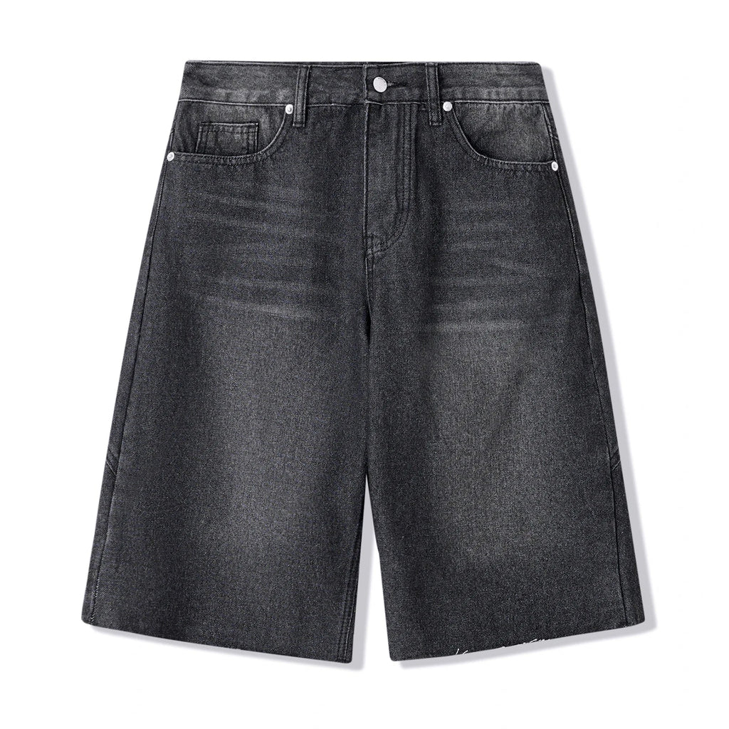 Summer Women Wide Leg Cropped Jeans High Waist Loose Fit Mid Pants Daily Casual Denim Pants Streetwear